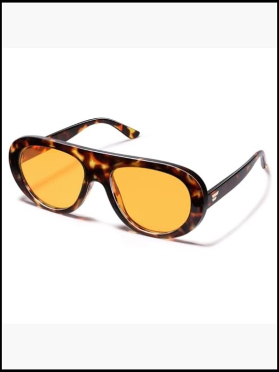 Oversized Retro Aviator Sunglasses Plastic Frame UV Protection main image 7